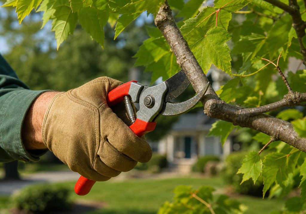 Arborist pruning and trimming tree canopy in Grand Rapids MI by Diversified Tree Service